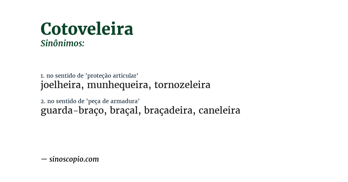 Sinônimo de cotoveleira