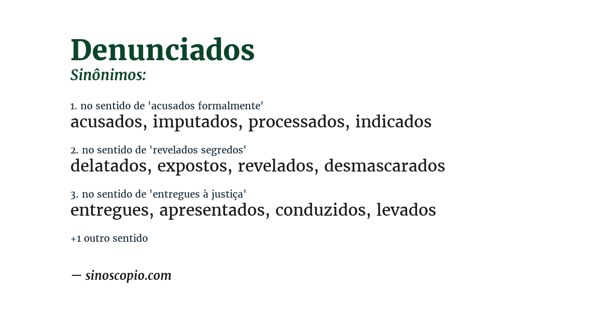 Sinônimo de denunciados