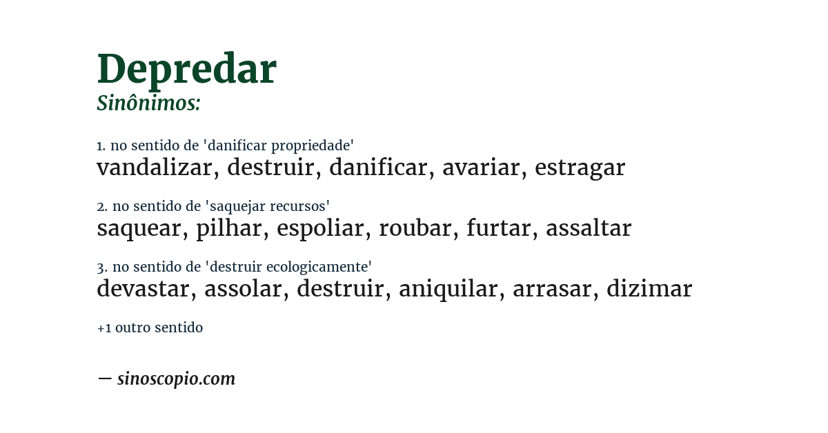 Sinônimo de depredar
