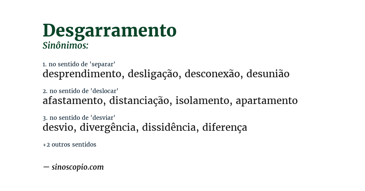 Sinônimo de desgarramento