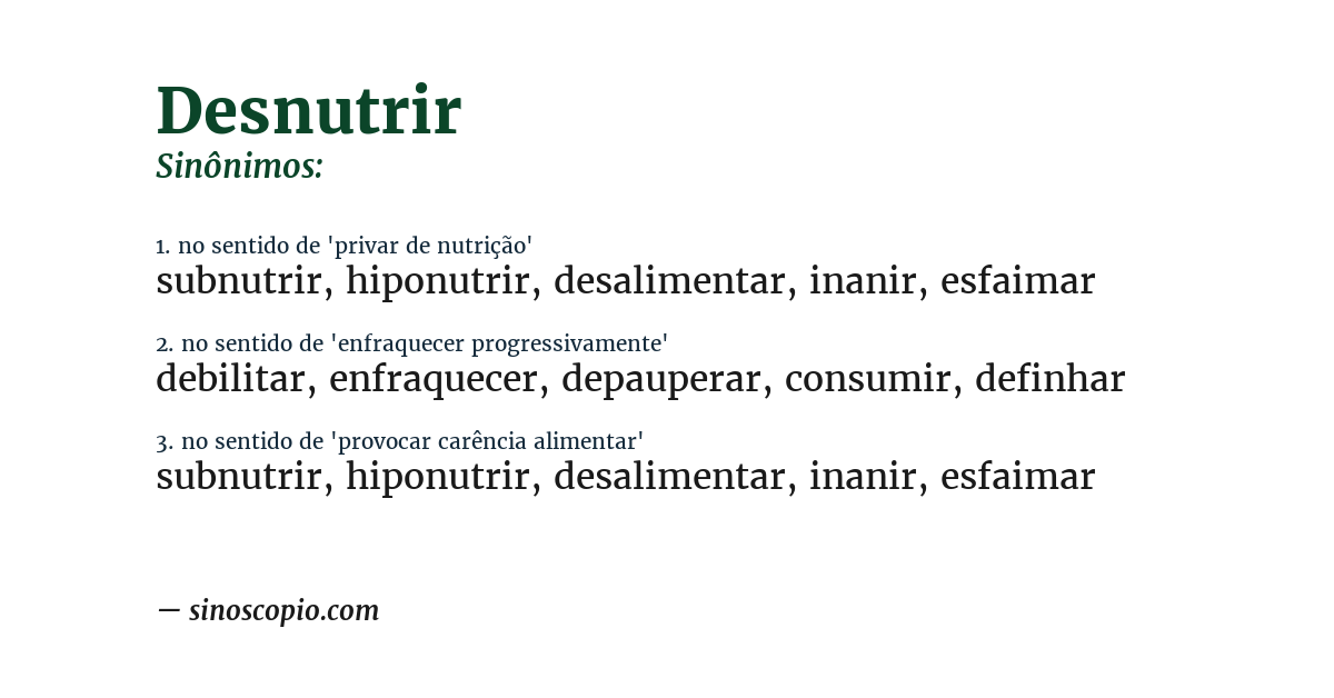Sinônimo de desnutrir