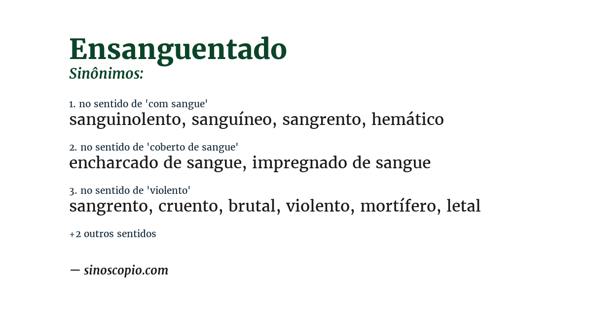 Sinônimo de ensanguentado