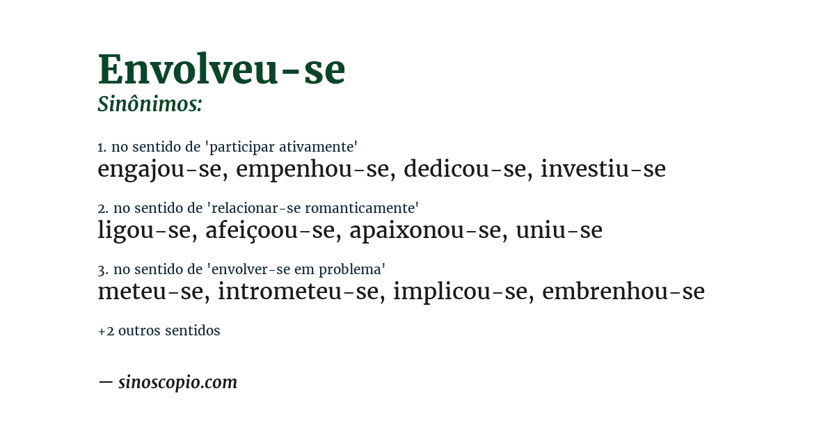 Sinônimo de envolveu-se