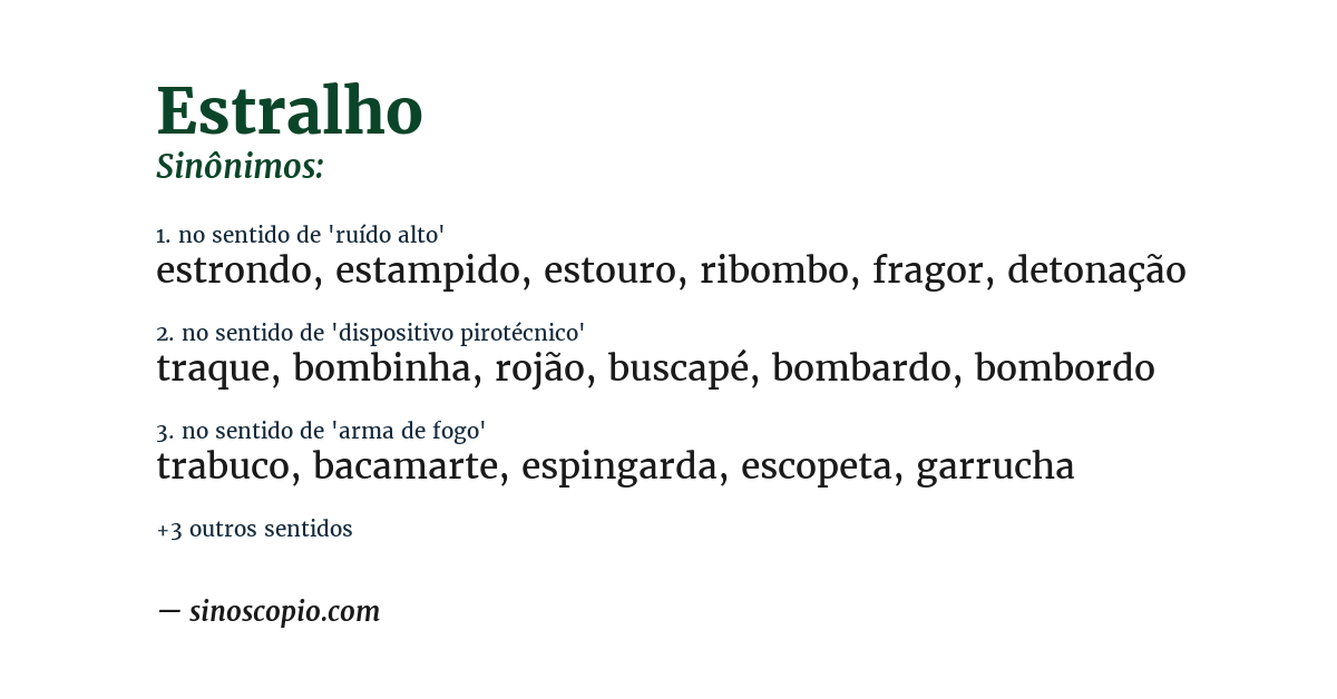 Sinônimo de estralho