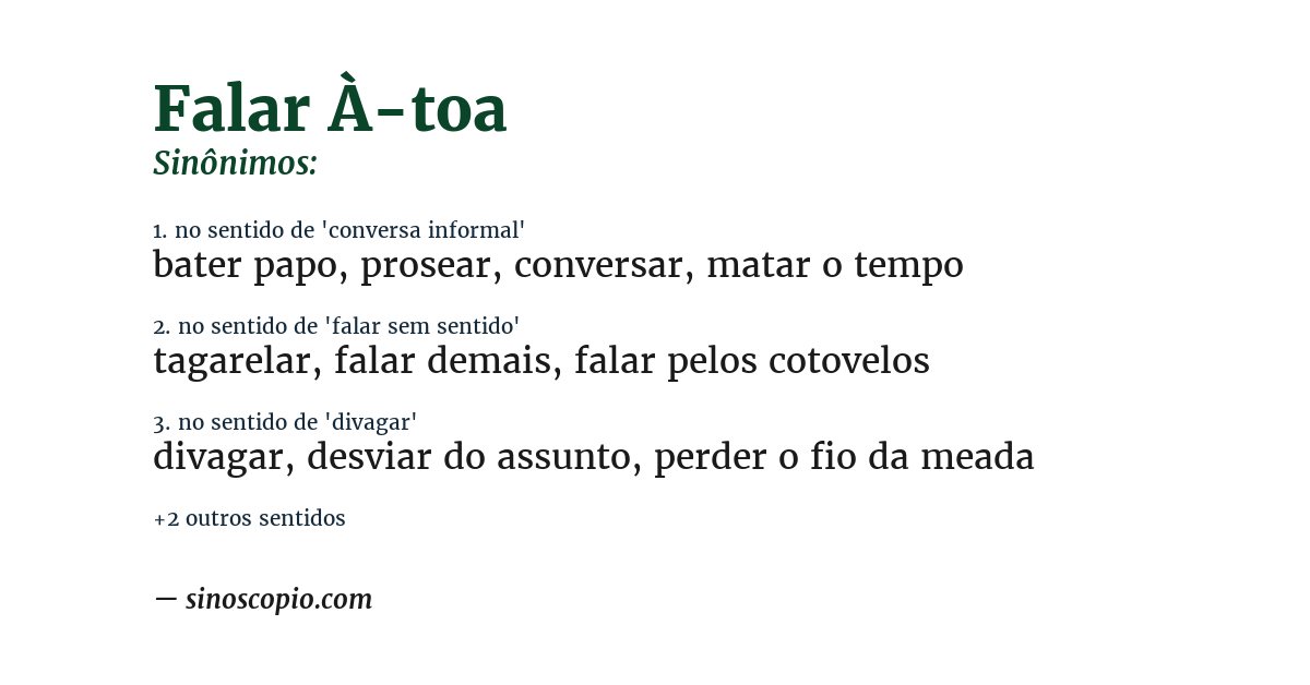 Sinônimo de falar à-toa