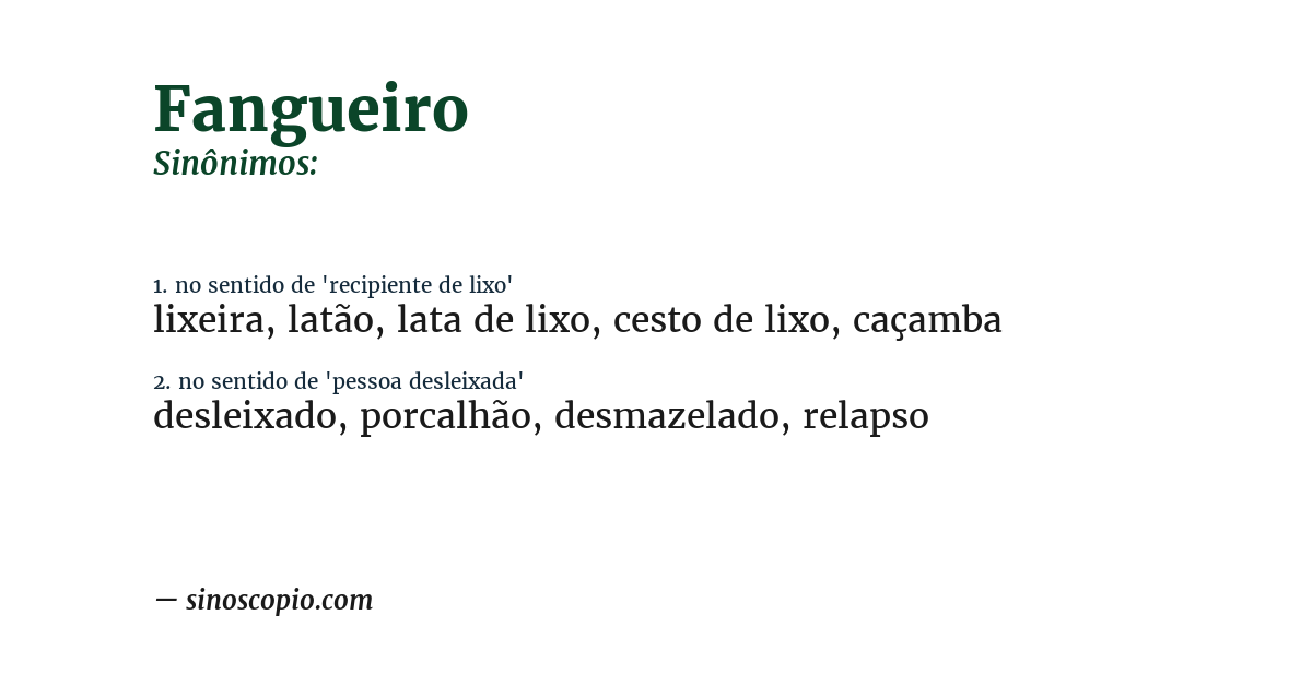 Sinônimo de fangueiro