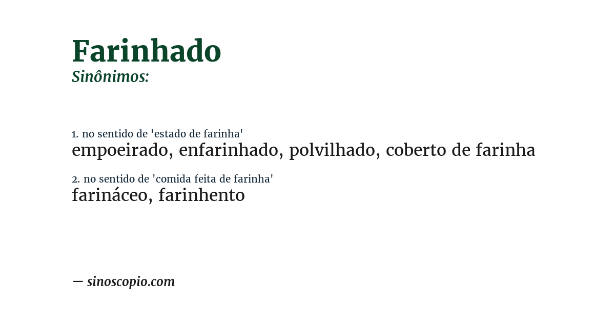 Sinônimo de farinhado