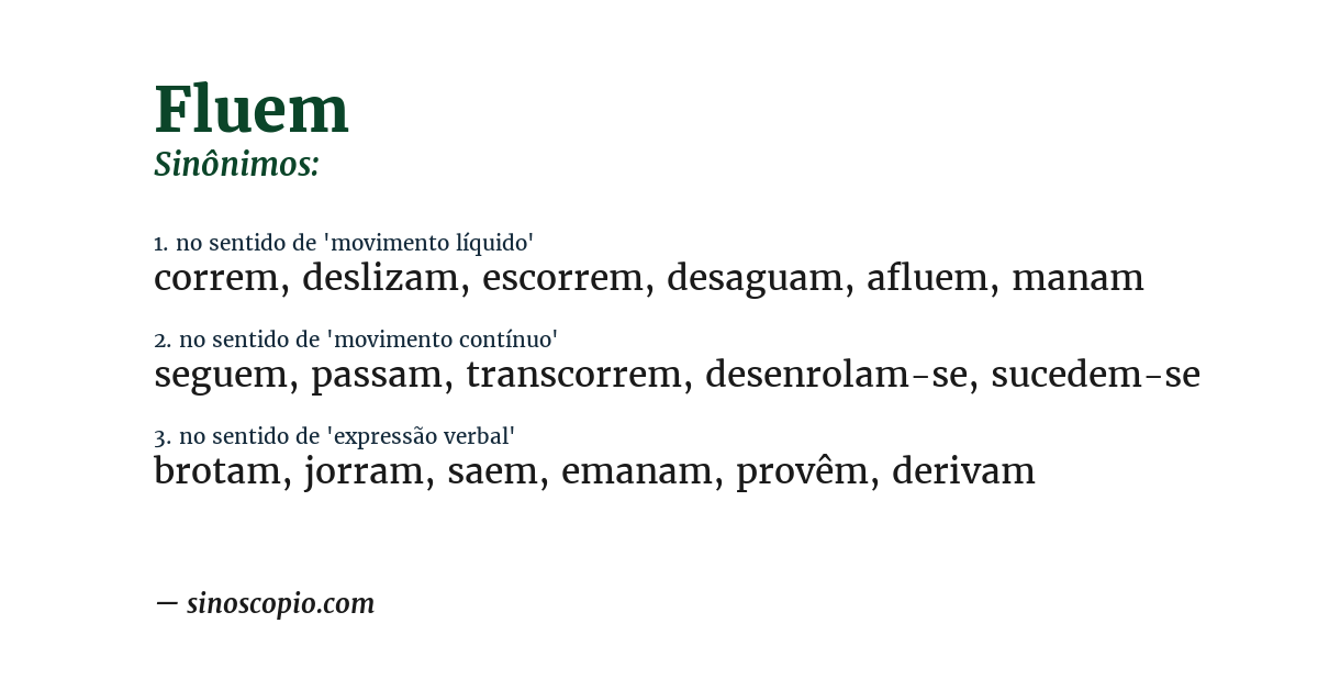 Sinônimo de fluem