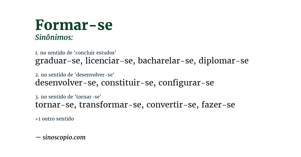 Sinônimo de formar-se