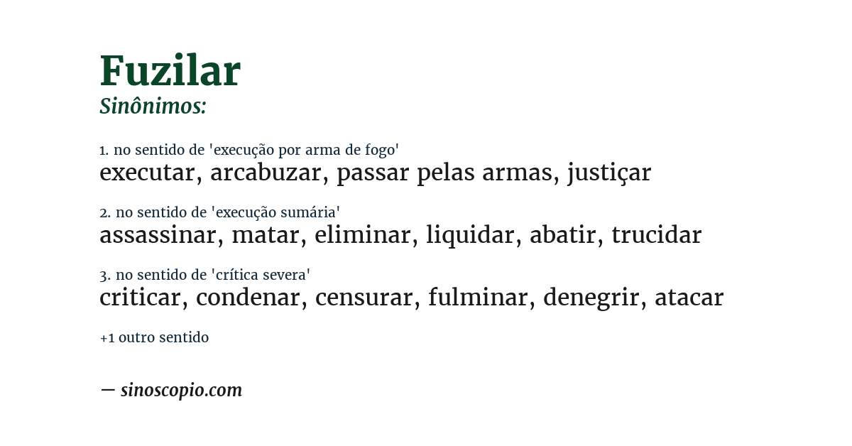 Sinônimo de fuzilar