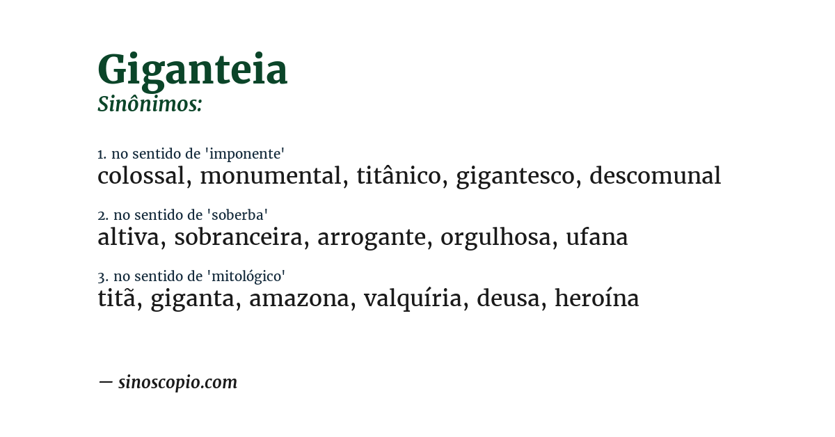 Sinônimo de giganteia