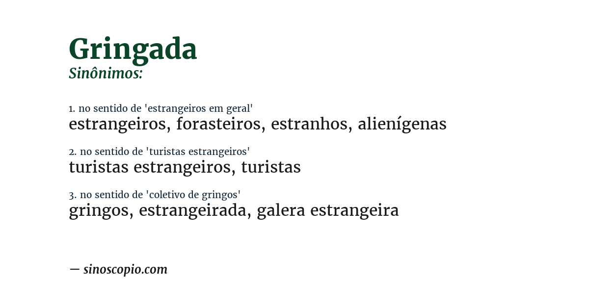 Sinônimo de gringada
