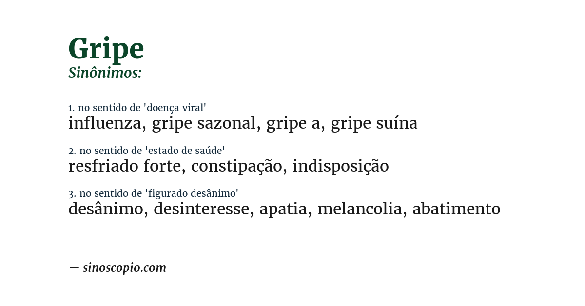 Sinônimo de gripe