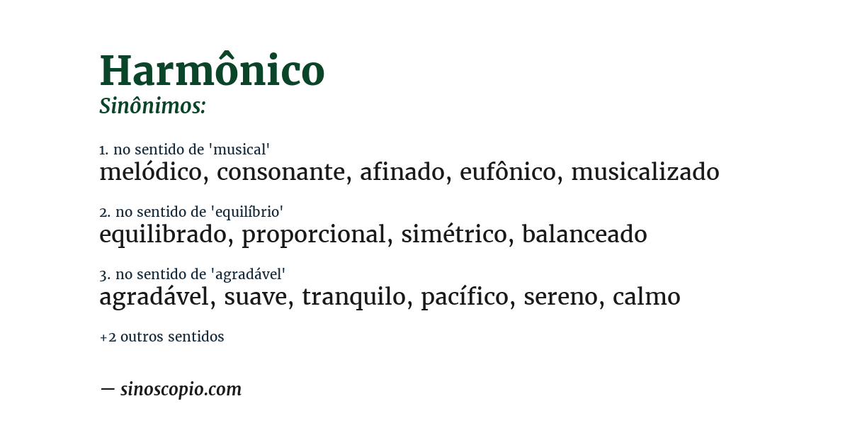 Sinônimo de harmônico