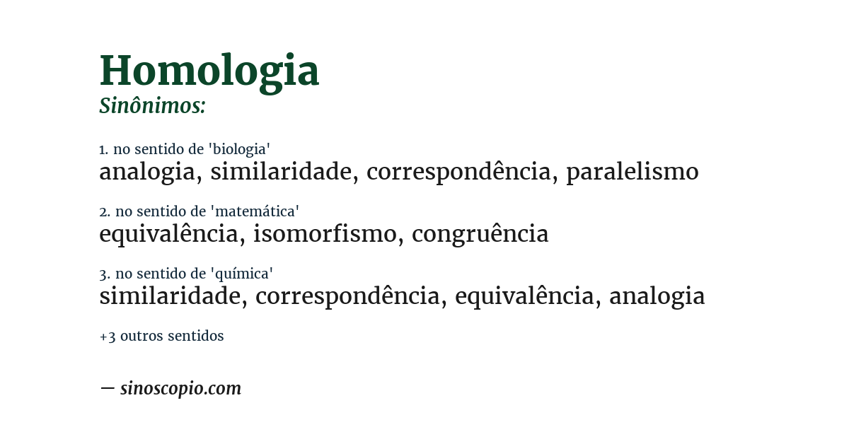 Sinônimo de homologia