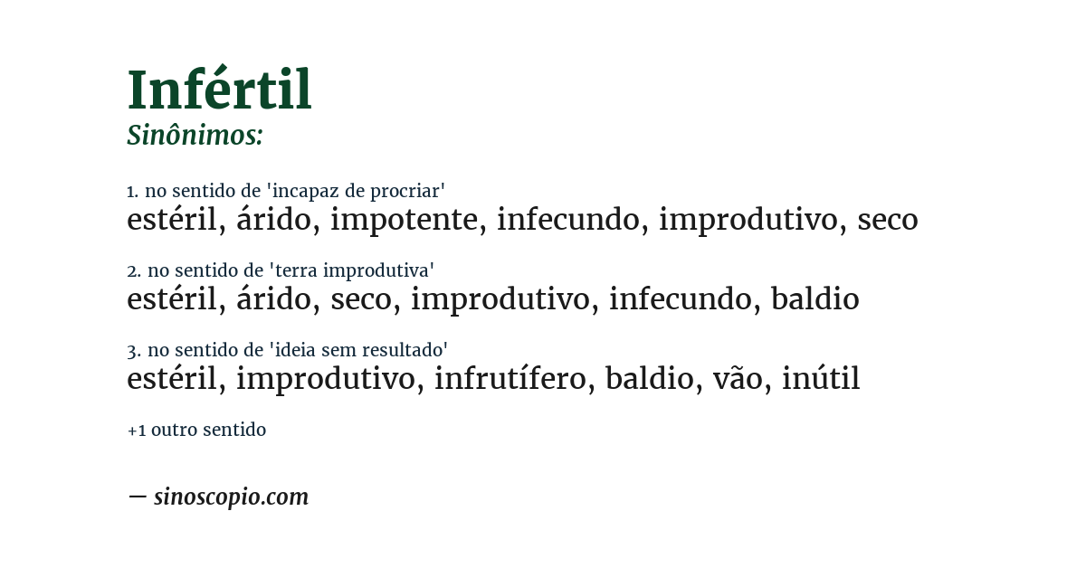 Sinônimo de infértil