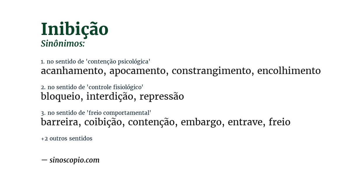 Sinônimo de inibição