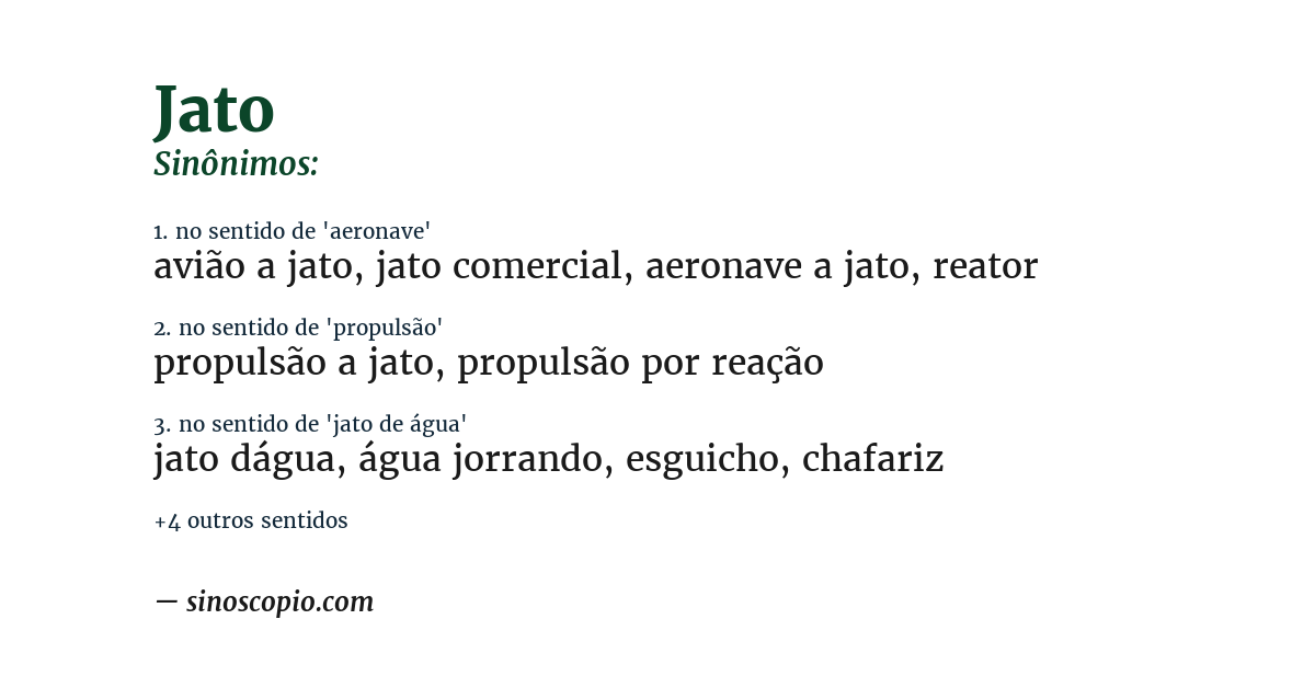 Sinônimo de jato