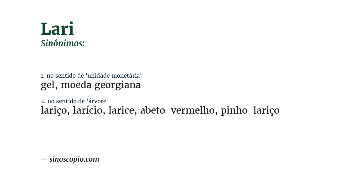 Sinônimo de lari