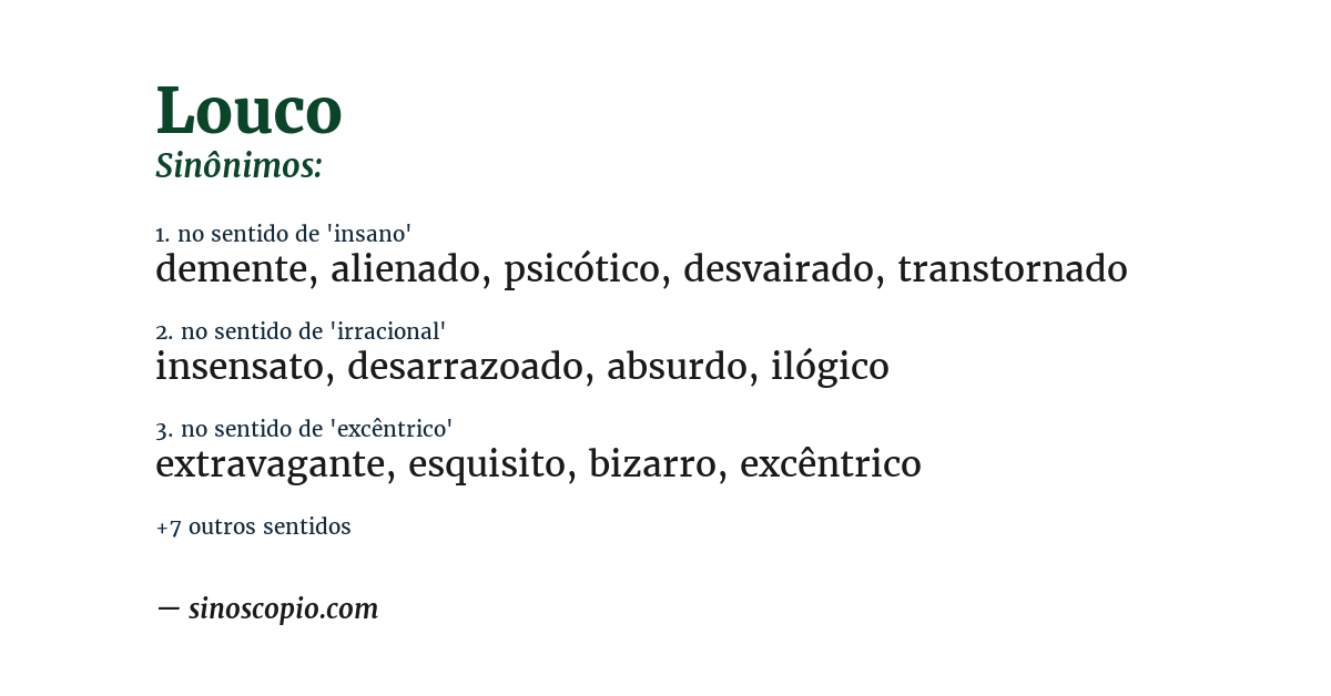 Sinônimo de louco