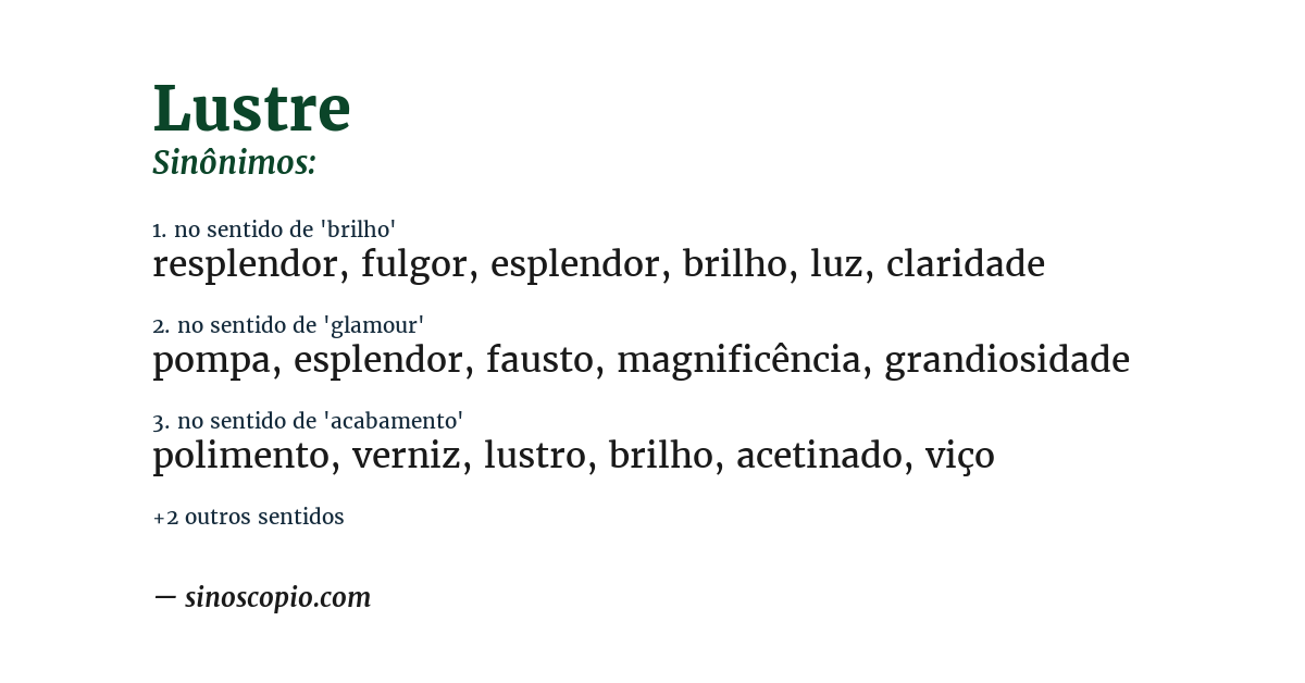 Sinônimo de lustre