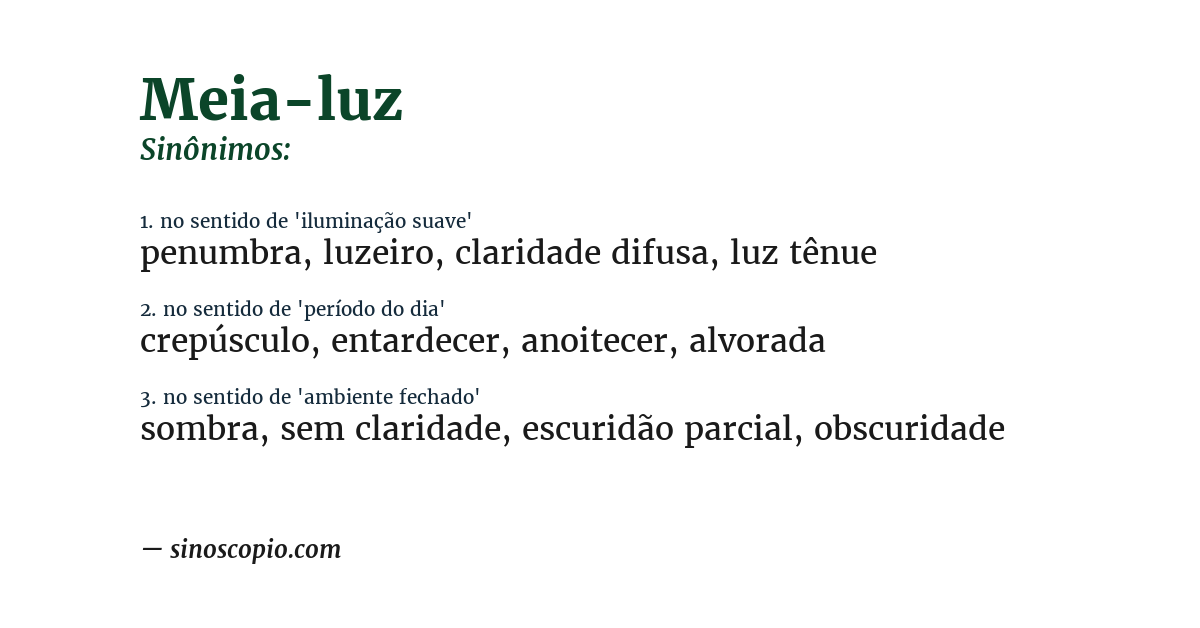 Sinônimo de meia-luz