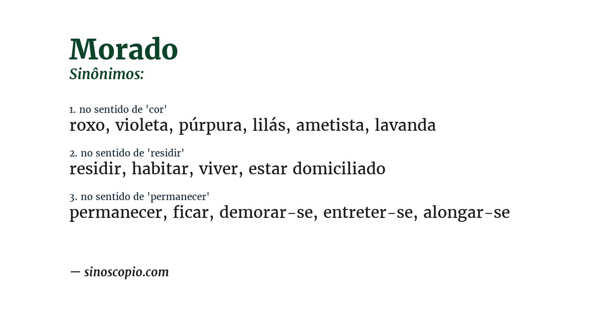Sinônimo de morado