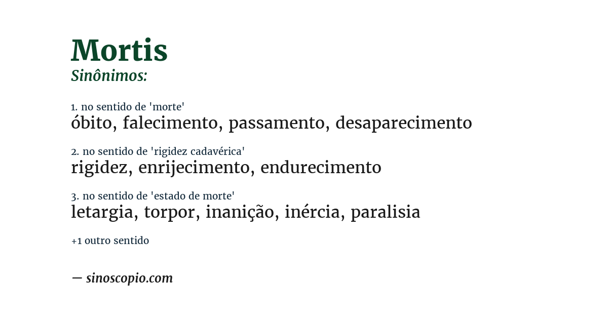 Sinônimo de mortis