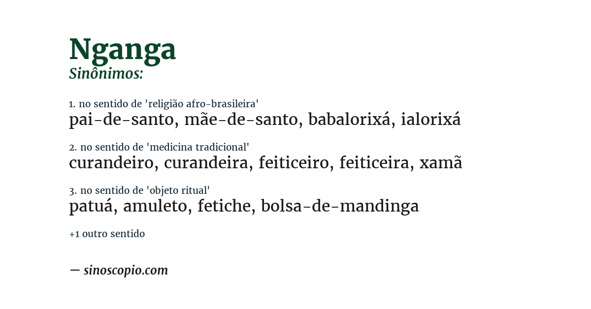 Sinônimo de nganga