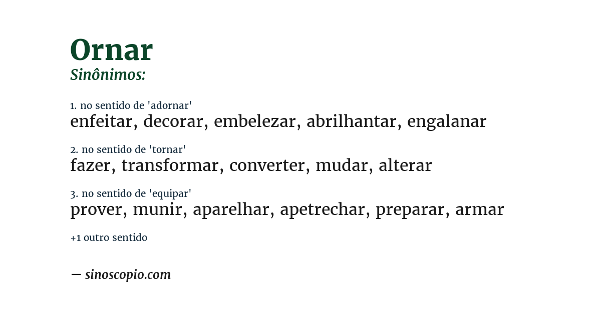 Sinônimo de ornar
