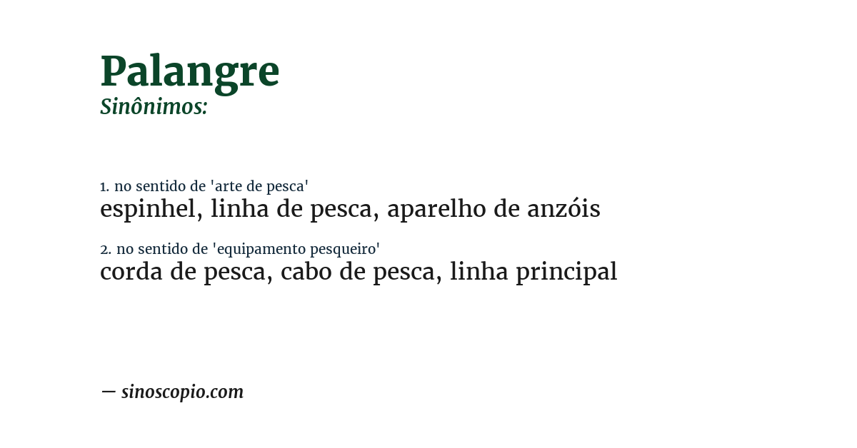 Sinônimo de palangre
