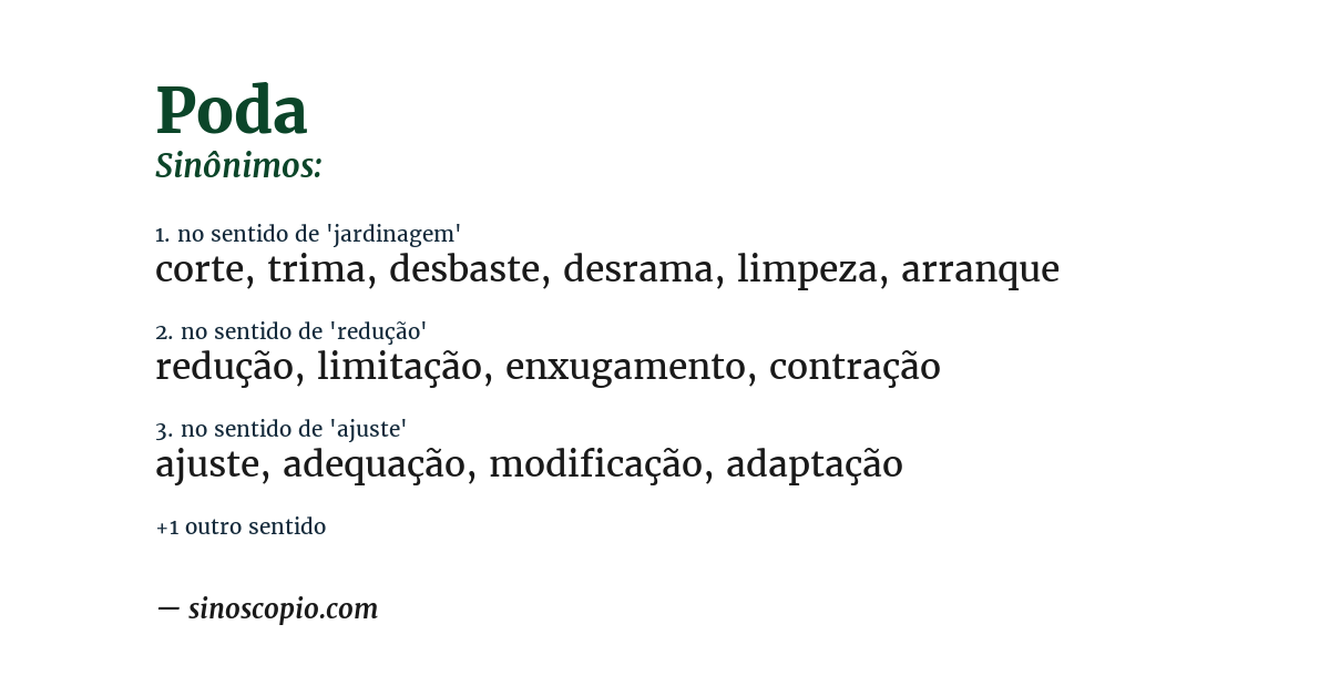 Sinônimo de poda