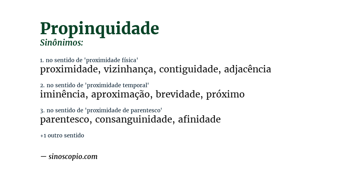 Sinônimo de propinquidade