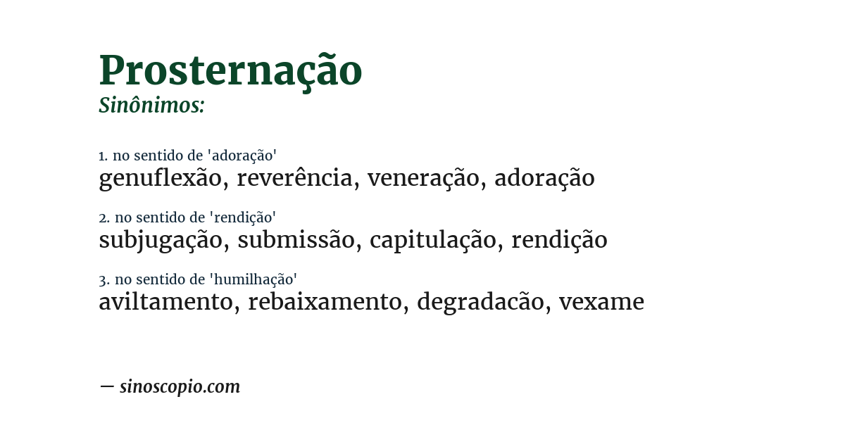 Sinônimo de prosternação