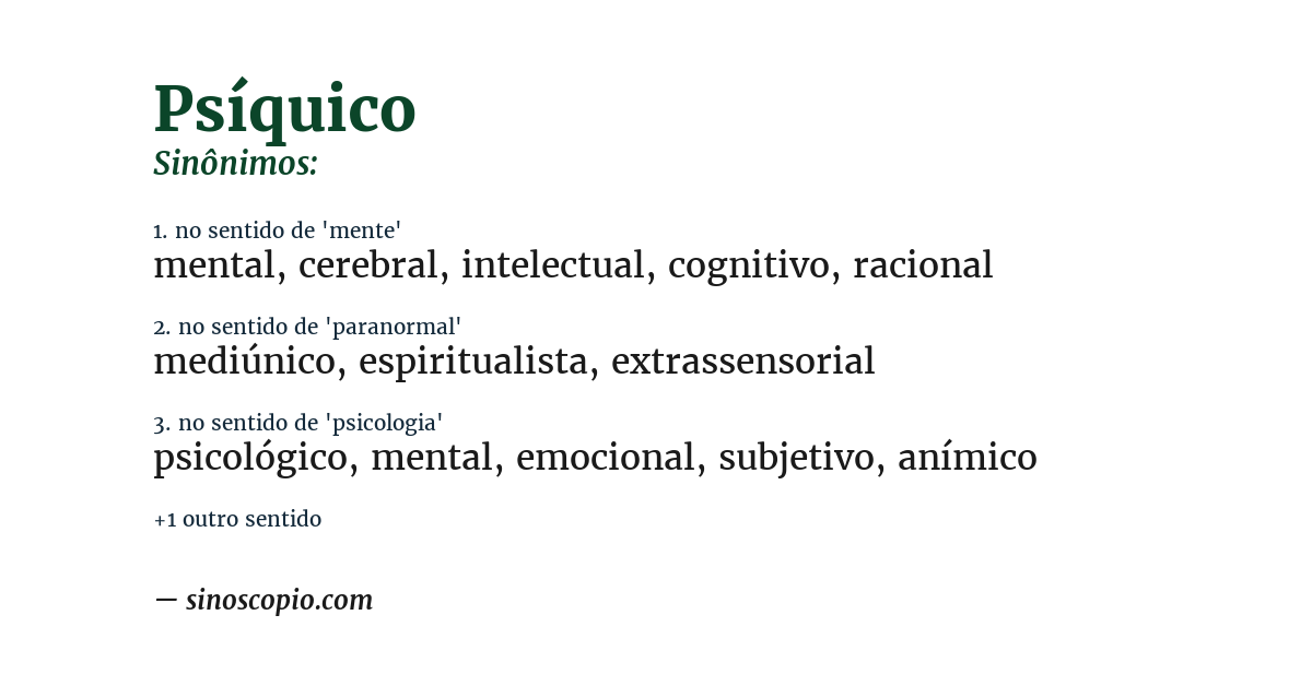 Sinônimo de psíquico
