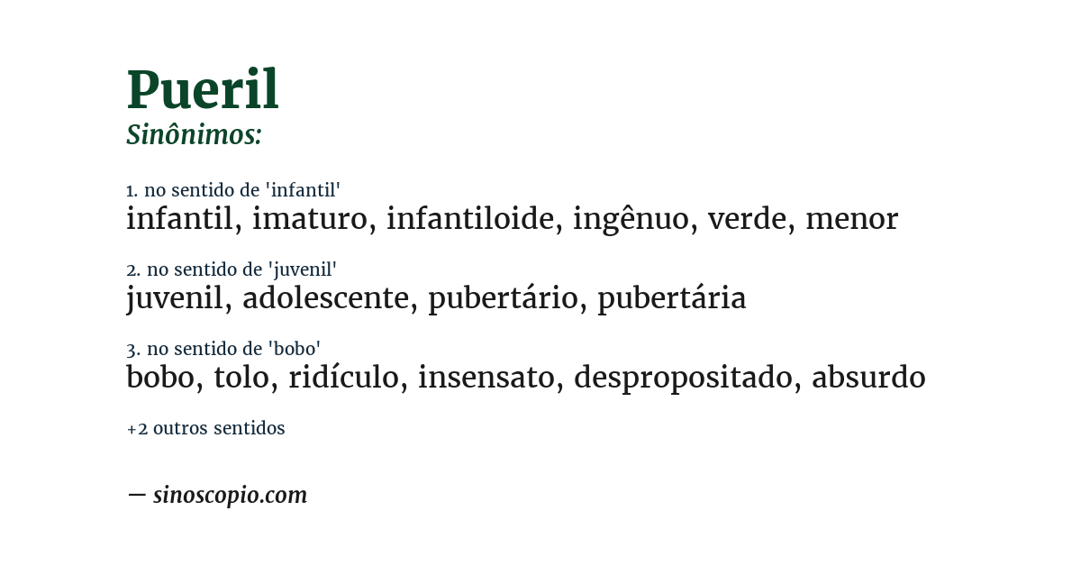 Sinônimo de pueril
