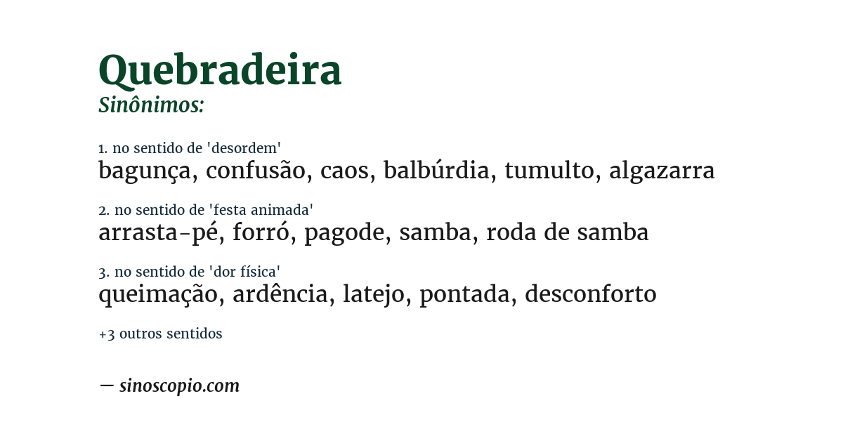 Sinônimo de quebradeira