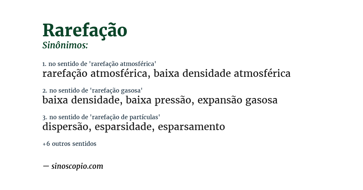 Sinônimo de rarefação