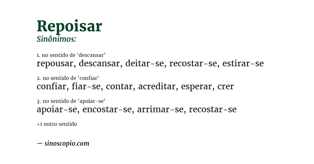 Sinônimo de repoisar