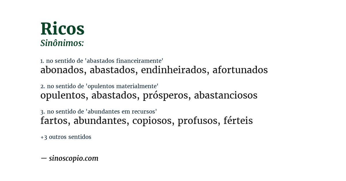 Sinônimo de ricos