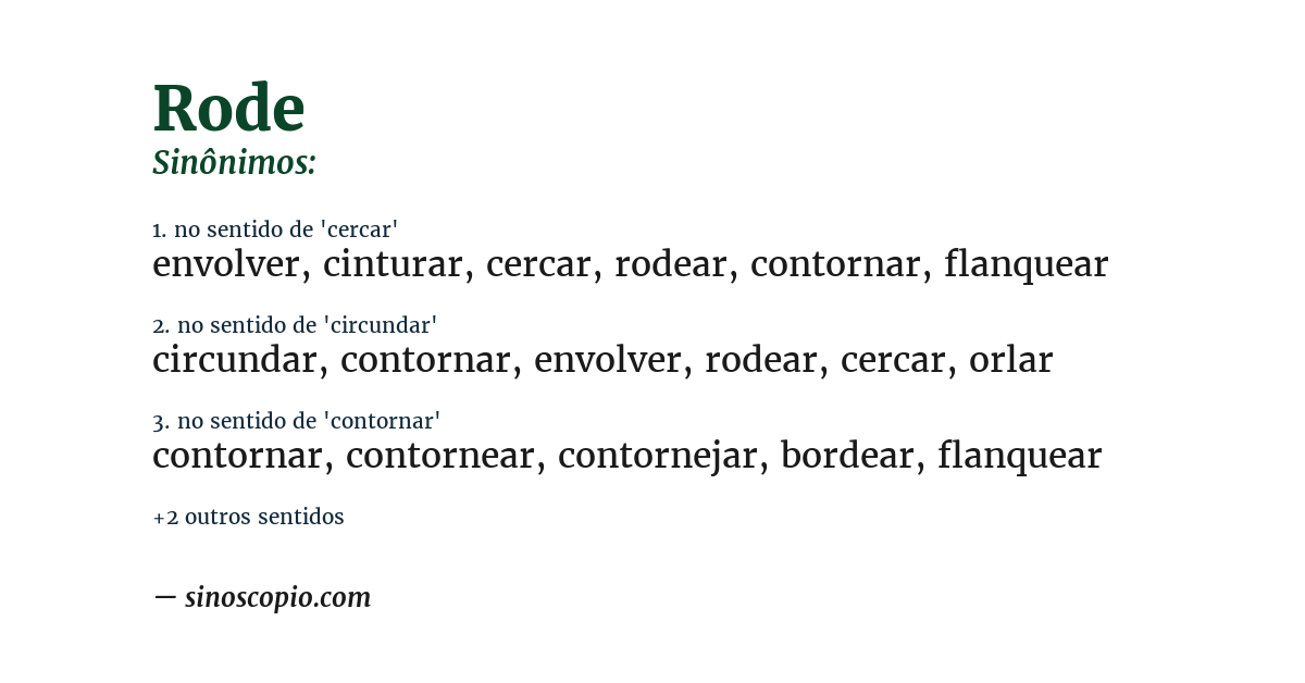 Sinônimo de rode