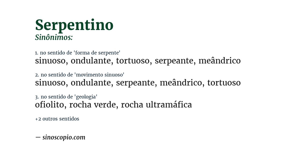 Sinônimo de serpentino