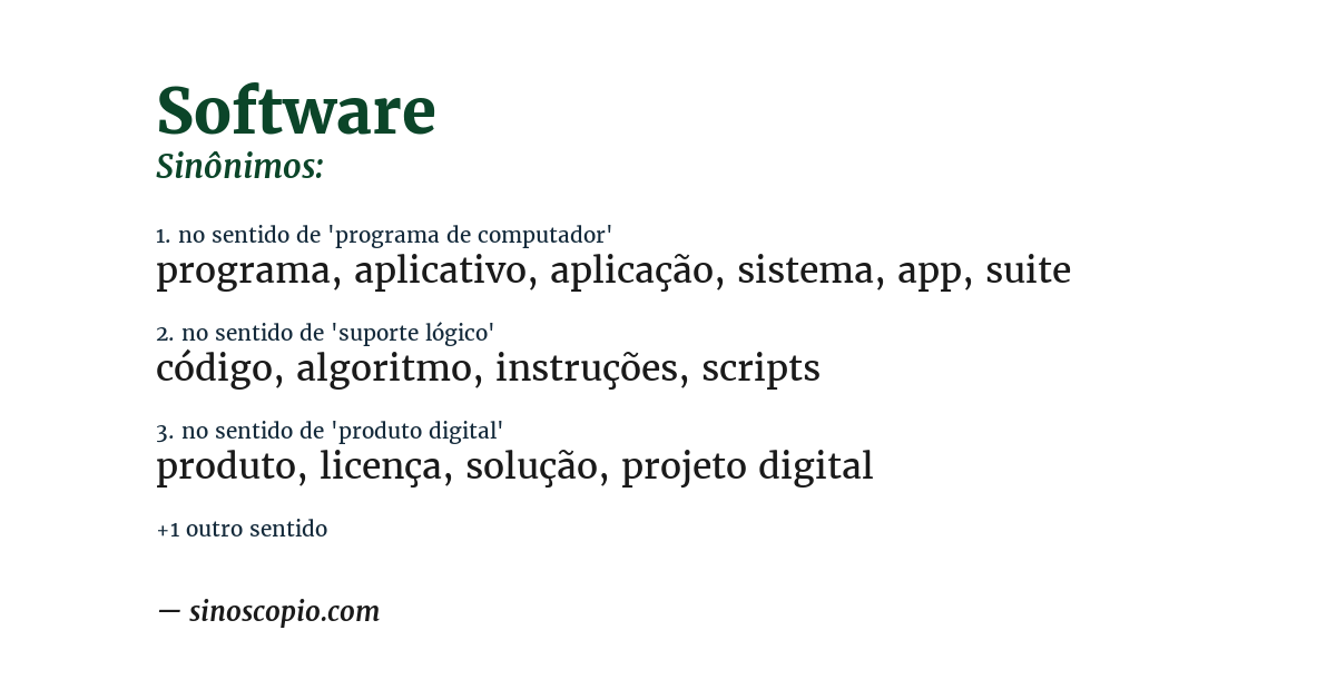Sinônimo de software