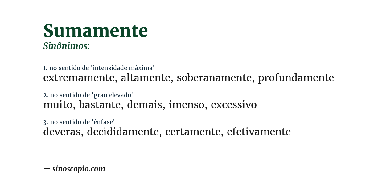 Sinônimo de sumamente