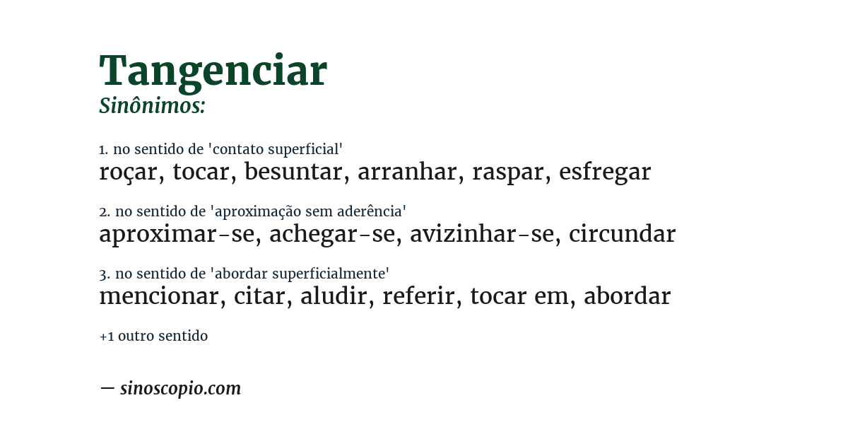 Sinônimo de tangenciar