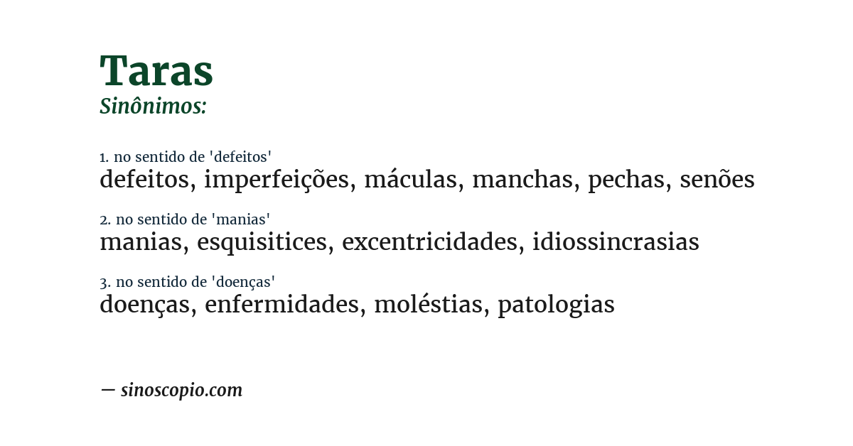 Sinônimo de taras