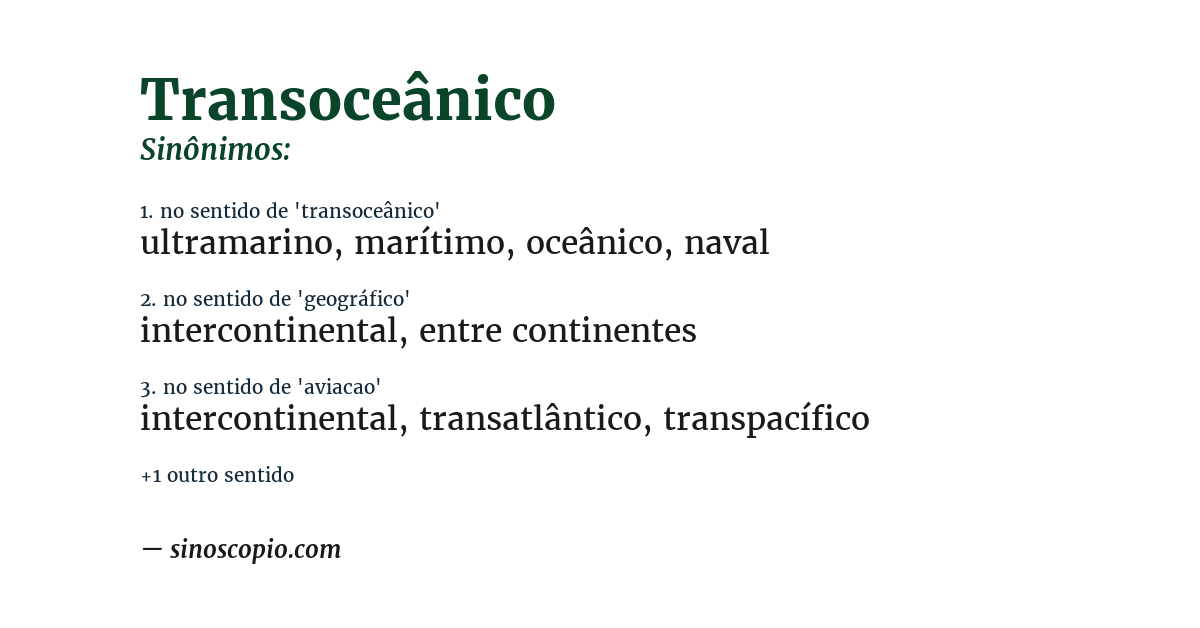 Sinônimo de transoceânico