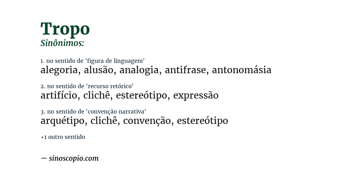 Sinônimo de tropo