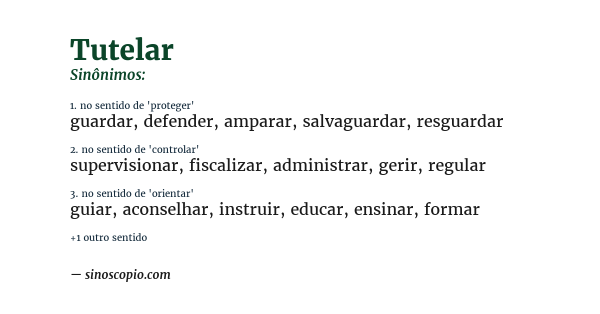 Sinônimo de tutelar