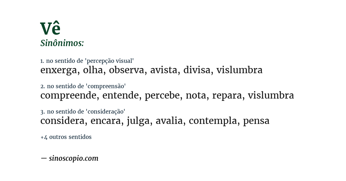 Sinônimo de vê
